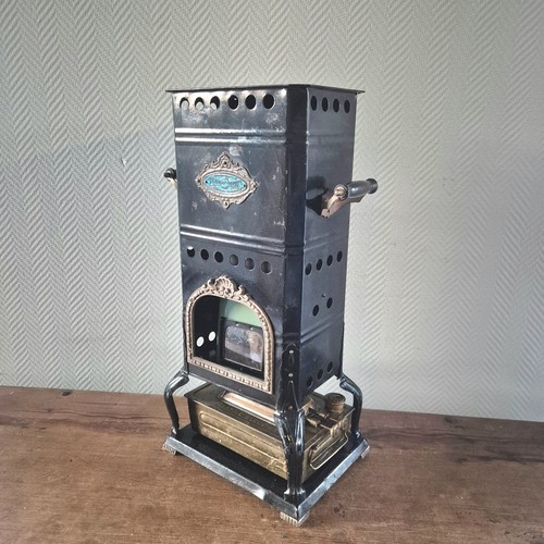 Poêle ancien bleu flamme 1 - poêle,